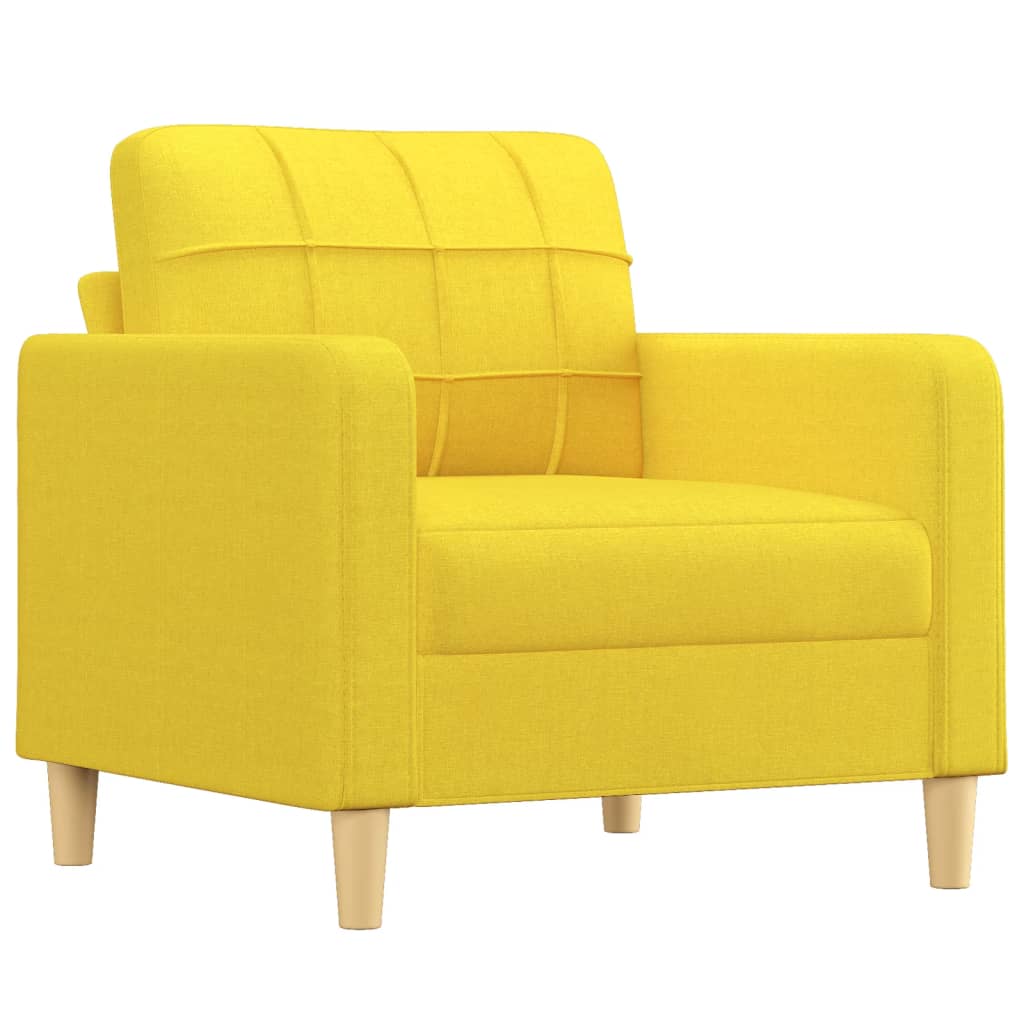 Set di Divani 4 pz con Cuscini Giallo Chiaro in Tessuto | homemem39
