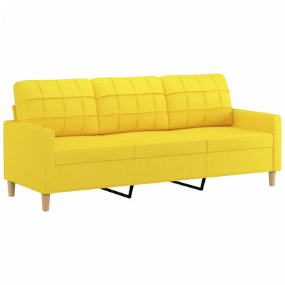 Set di Divani 4 pz con Cuscini Giallo Chiaro in Tessuto | homemem39