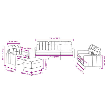 Set di Divani 4 pz con Cuscini Tortora in Tessuto | homemem39