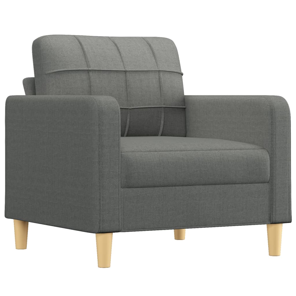 Set di Divani 3 pz con Cuscini Grigio Scuro in Tessuto | homemem39