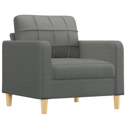 Set di Divani 3 pz con Cuscini Grigio Scuro in Tessuto | homemem39