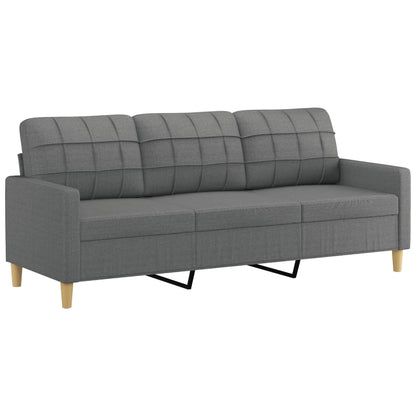 Set di Divani 3 pz con Cuscini Grigio Scuro in Tessuto | homemem39