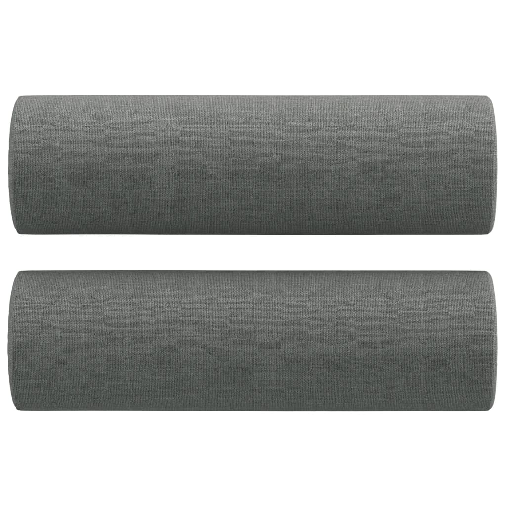 Set di Divani 3 pz con Cuscini Grigio Scuro in Tessuto | homemem39