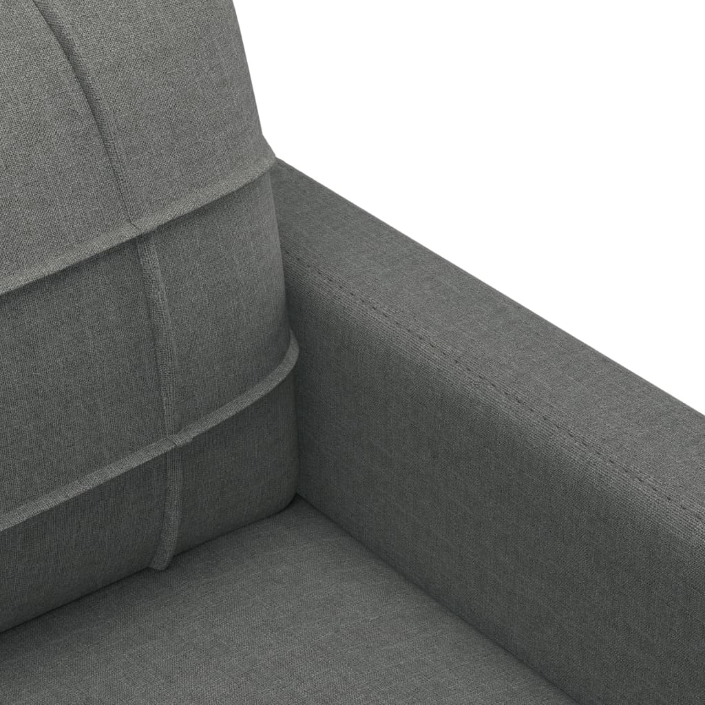 Set di Divani 3 pz con Cuscini Grigio Scuro in Tessuto | homemem39