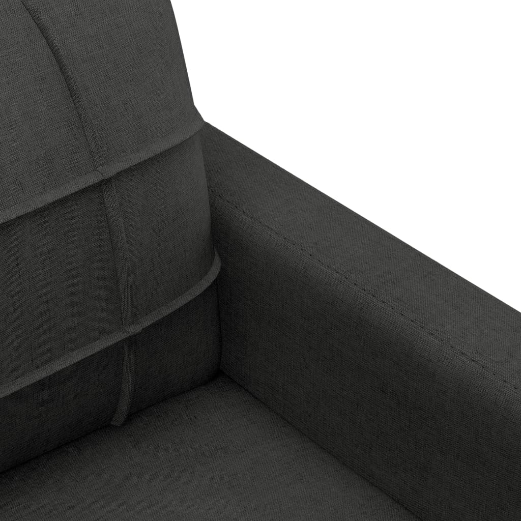 Set Divani 3 pz con Cuscini Nero in Tessuto | homemem39