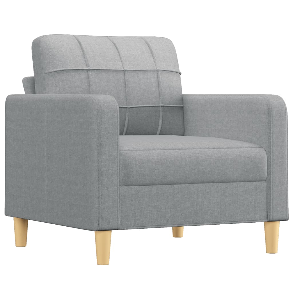 Set Divani 4 pz con Cuscini Grigio Chiaro in Tessuto | homemem39