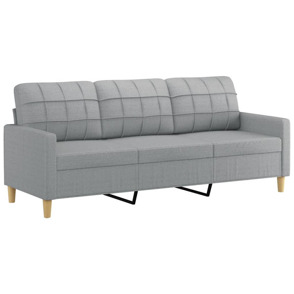 Set Divani 4 pz con Cuscini Grigio Chiaro in Tessuto | homemem39