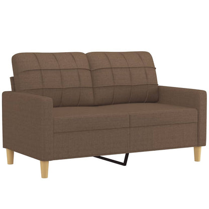 Set di Divani 2 pz con Cuscini Marrone in Tessuto | homemem39
