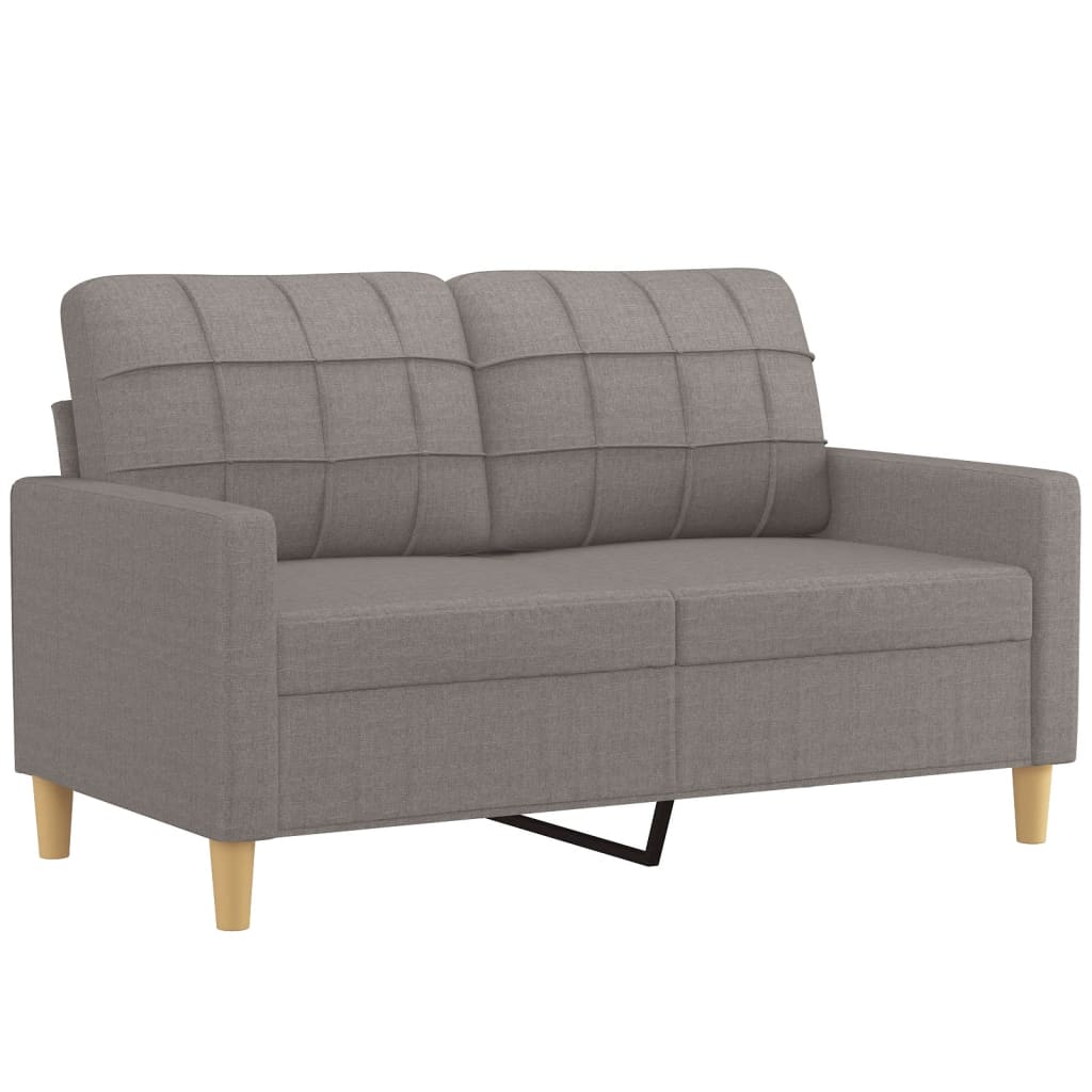 Set di Divani 2 pz con Cuscini Tortora in Tessuto | homemem39