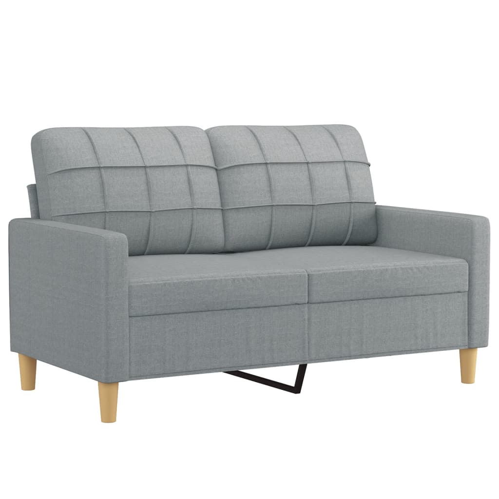 Set Divani 2 pz con Cuscini Grigio Chiaro in Tessuto | homemem39