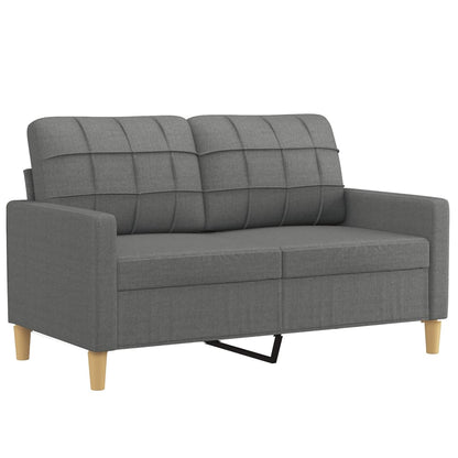 Set di Divani 2 pz con Cuscini Grigio Scuro in Tessuto | homemem39