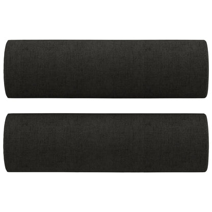 Set Divani 2 pz con Cuscini Nero in Tessuto | homemem39