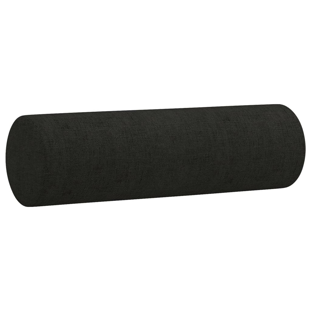 Set Divani 2 pz con Cuscini Nero in Tessuto | homemem39