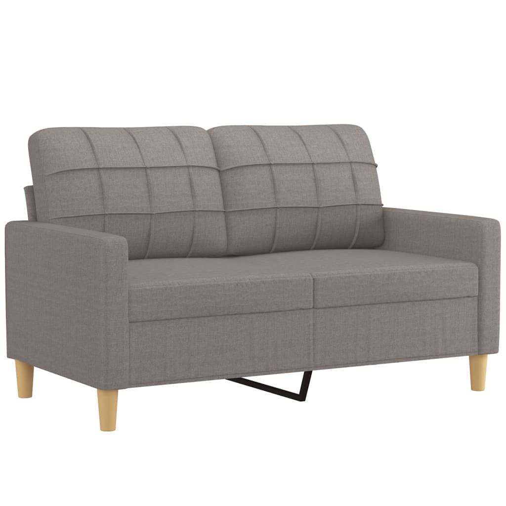 Set Divani 2 pz con Cuscini Tortora in Tessuto | homemem39
