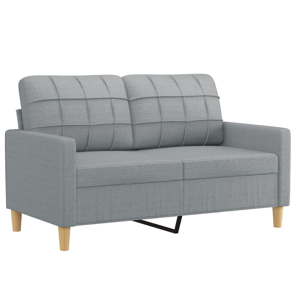 Set Divani 3 pz con Cuscini Grigio Chiaro in Tessuto | homemem39