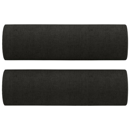 Set Divani 3 pz con Cuscini Nero in Tessuto | homemem39