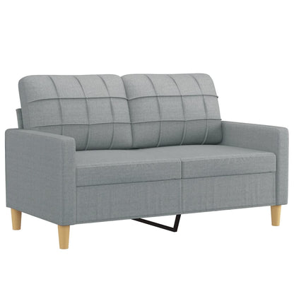 Set di Divani 2 pz con Cuscini Grigio Chiaro in Tessuto | homemem39