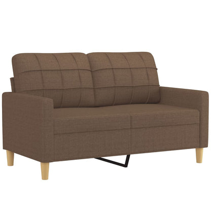 Set di Divani 2 pz con Cuscini Marrone in Tessuto | homemem39
