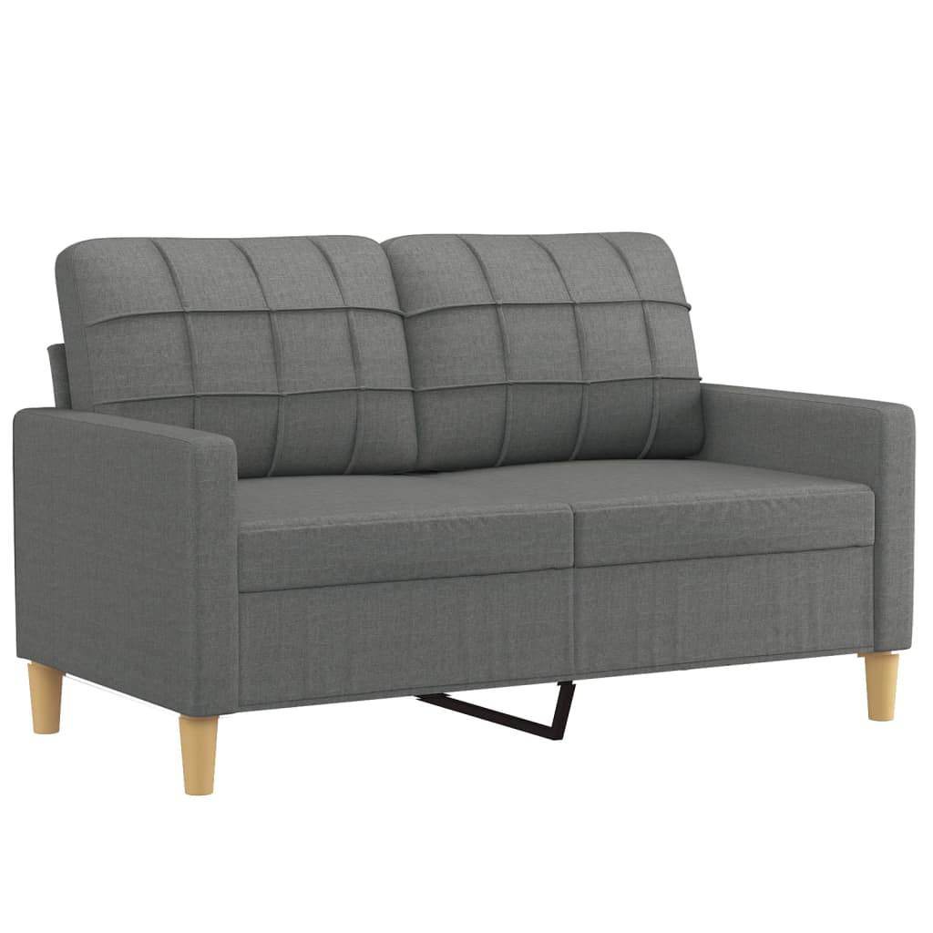 Set di Divani 3 pz con Cuscini Grigio Scuro in Tessuto | homemem39