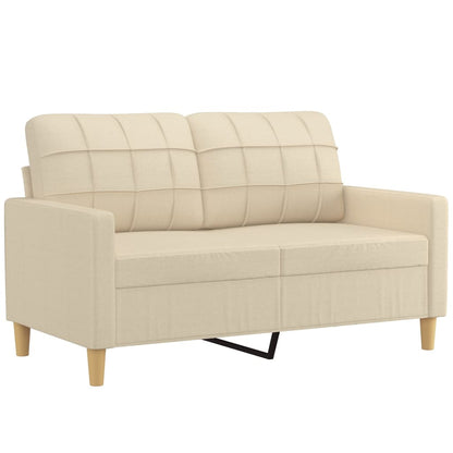 Set di Divani 3 pz con Cuscini Crema in Tessuto | homemem39