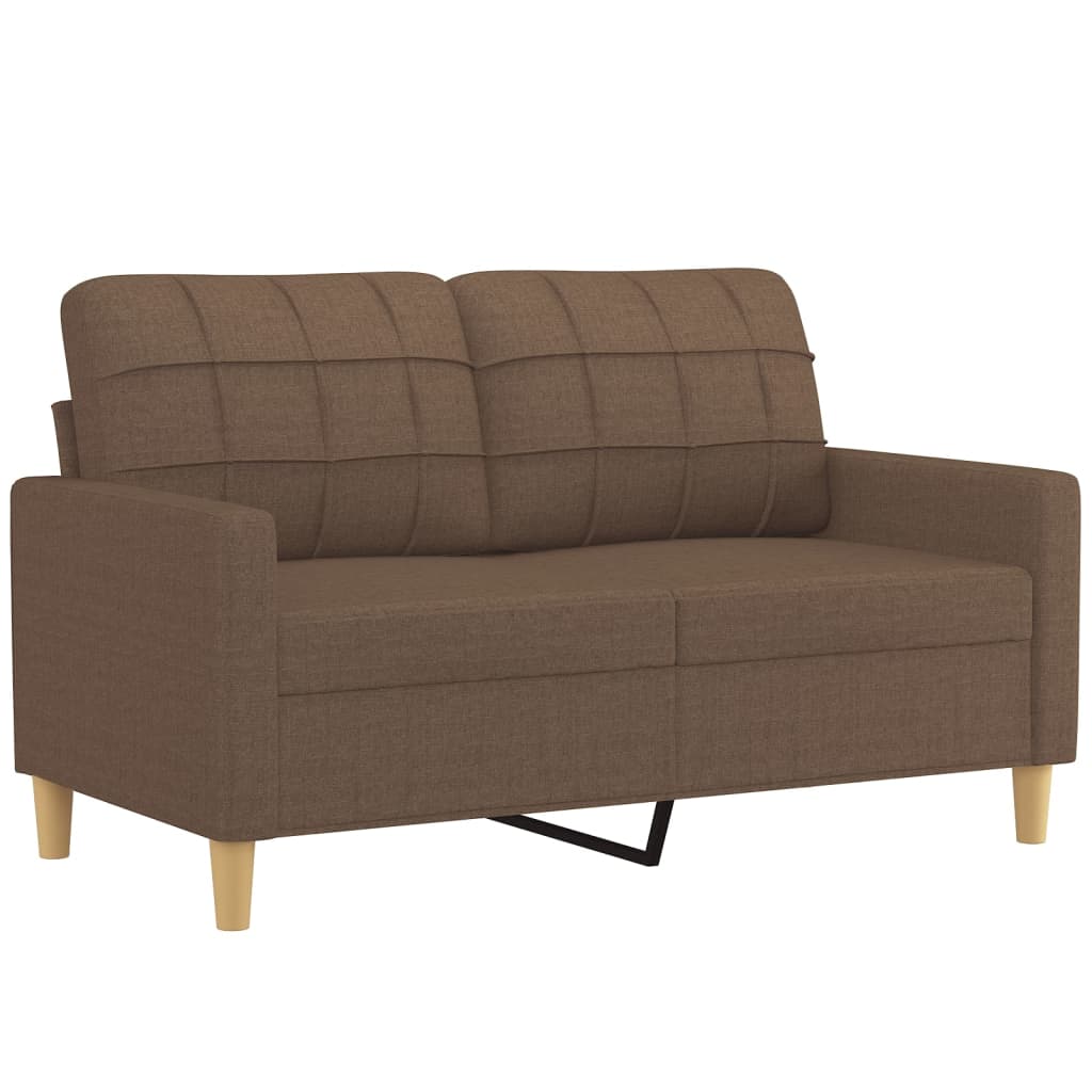 Set di Divani 3 pz con Cuscini Marrone in Tessuto | homemem39