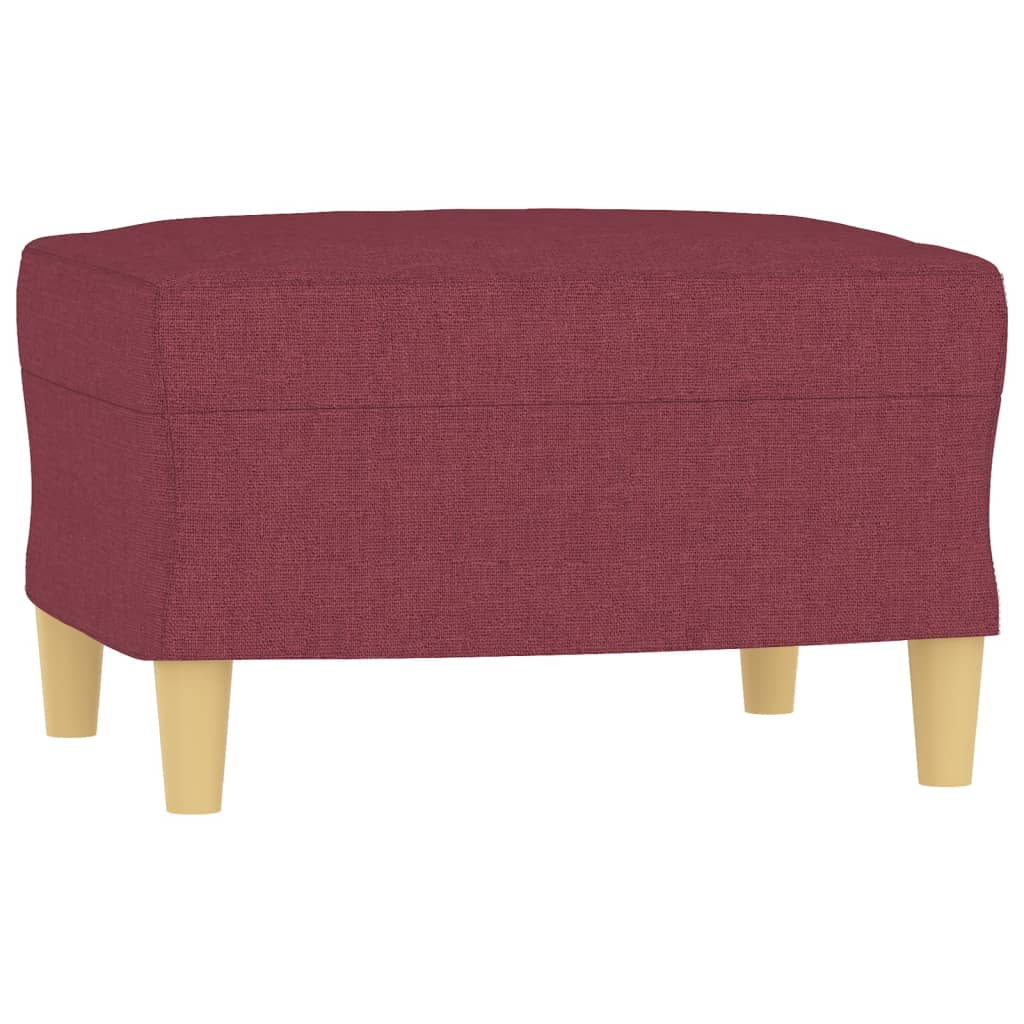 Set di Divani 3 pz con Cuscini Rosso Vino in Tessuto | homemem39