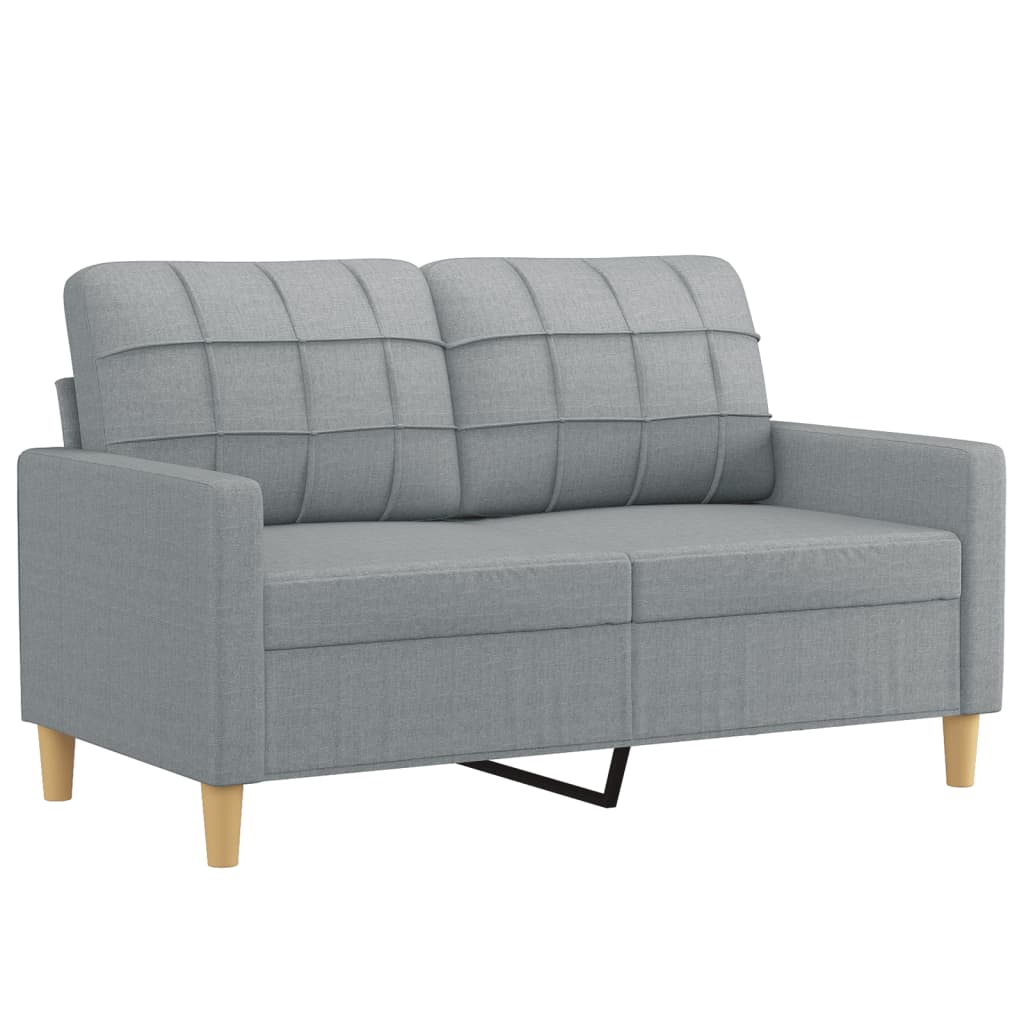 Set Divani 2 pz con Cuscini Grigio Chiaro in Tessuto | homemem39