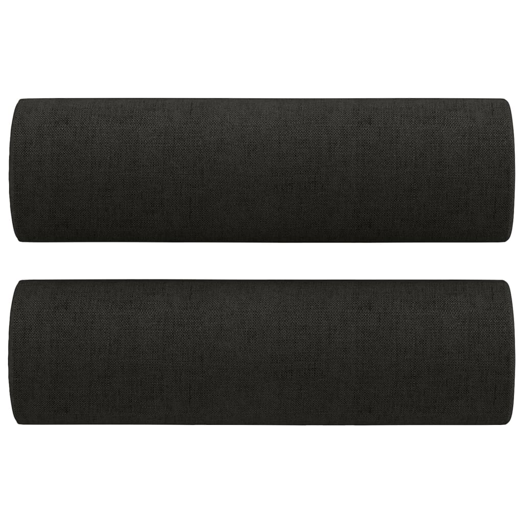 Set Divani 2 pz con Cuscini Nero in Tessuto | homemem39