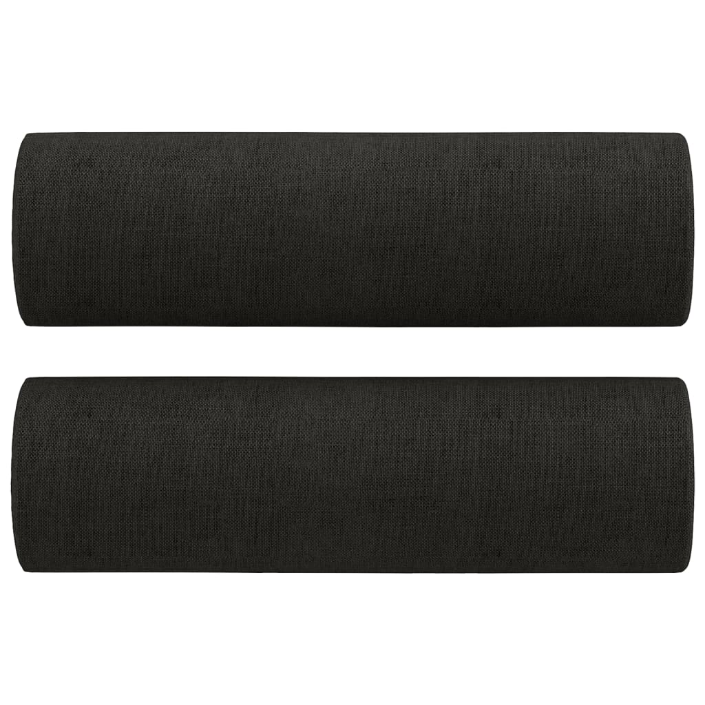 Set Divani 3 pz con Cuscini Nero in Tessuto | homemem39