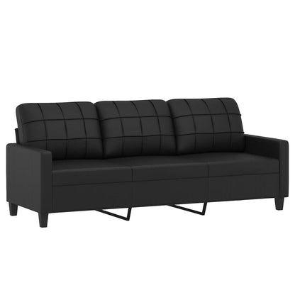 Set di Divani 3 pz con Cuscini Nero in Similpelle | homemem39