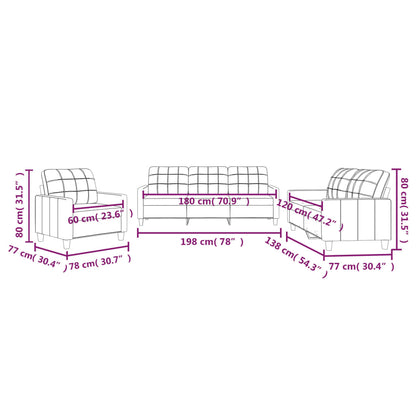 Set di Divani 3 pz con Cuscini Grigio in Similpelle | homemem39