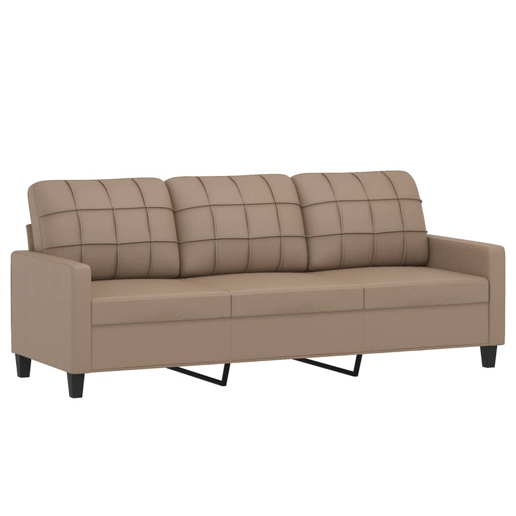 Set di Divani 3 pz con Cuscini cappuccino in Similpelle | homemem39