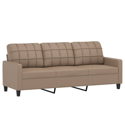 Set di Divani 3 pz con Cuscini cappuccino in Similpelle | homemem39