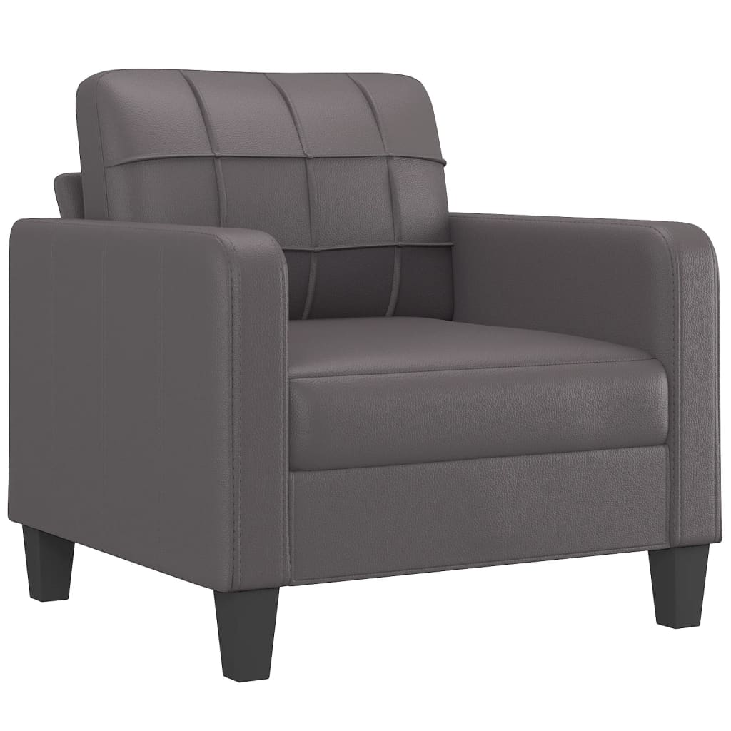 Set di Divani 4 pz con Cuscini Grigio in Similpelle | homemem39