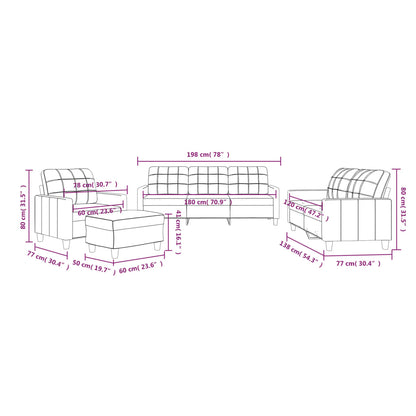 Set di Divani 4 pz con Cuscini Grigio in Similpelle | homemem39