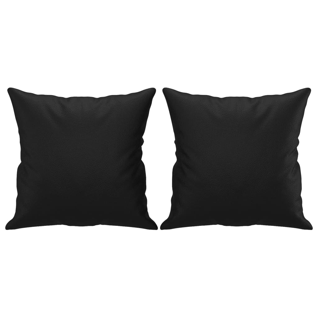 Set di Divani 3 pz con Cuscini Nero in Similpelle | homemem39