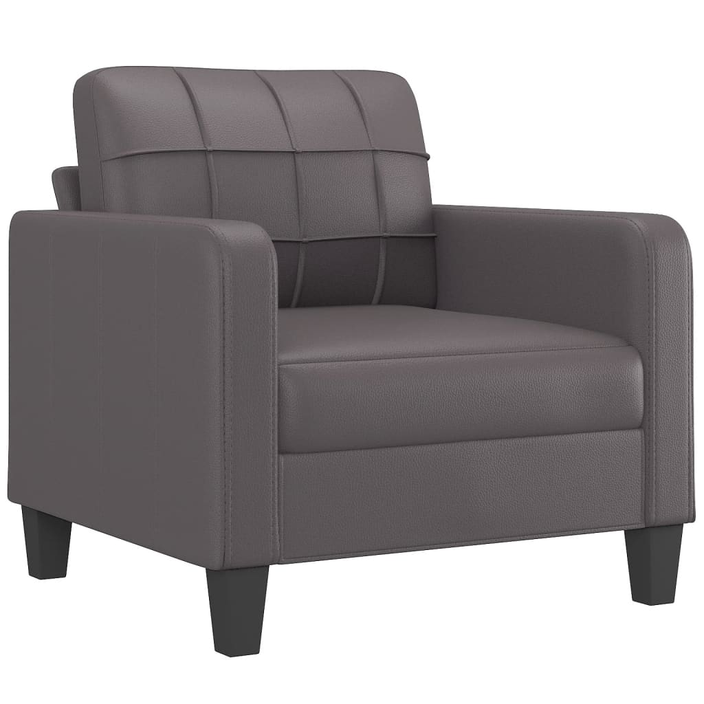 Set di Divani 3 pz con Cuscini Grigio in Similpelle | homemem39