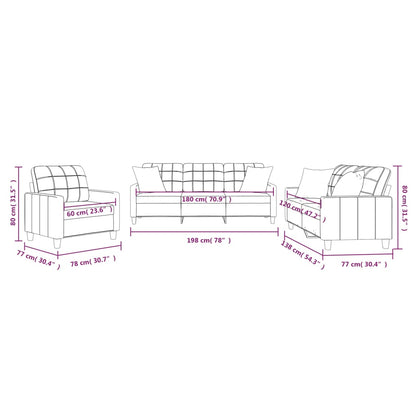 Set di Divani 3 pz con Cuscini Grigio in Similpelle | homemem39