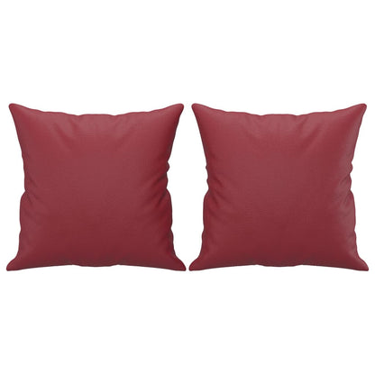 Set di Divani 3 pz con Cuscini Rosso Vino in Similpelle - homemem39