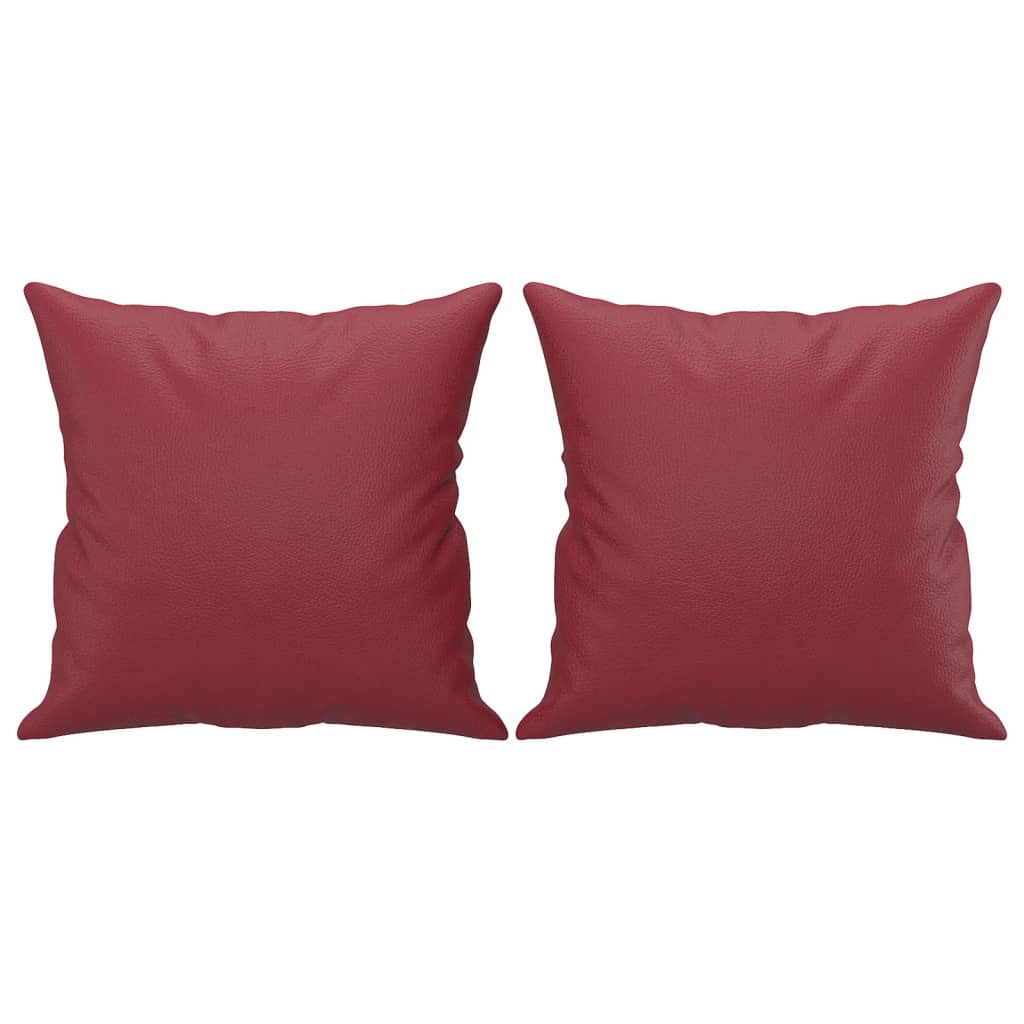 Set di Divani 4 pz con Cuscini Rosso Vino in Similpelle - homemem39