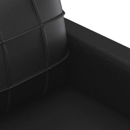 Set di Divani 3 pz con Cuscini Nero in Similpelle | homemem39