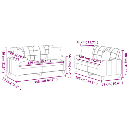 Set di Divani 2 pz con Cuscini Nero in Similpelle | homemem39