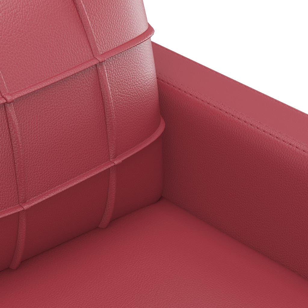 Set di Divani 2 pz con Cuscini Rosso Vino in Similpelle | homemem39