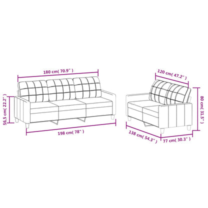 Set di Divani 2 pz con Cuscini cappuccino in Similpelle | homemem39