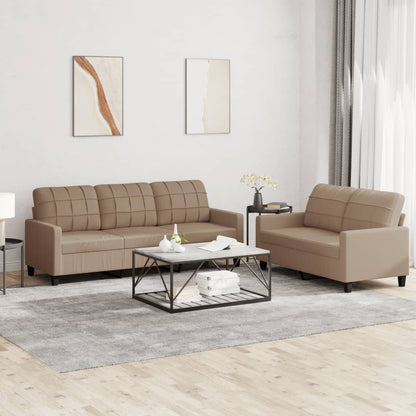 Set di Divani 2 pz con Cuscini cappuccino in Similpelle | homemem39