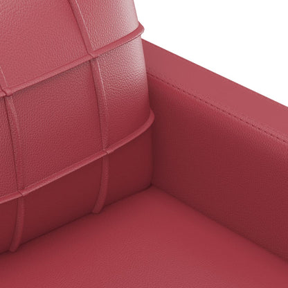 Set di Divani 3 pz con Cuscini Rosso Vino in Similpelle | homemem39