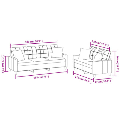 Set di Divani 2 pz con Cuscini Grigio in Similpelle | homemem39