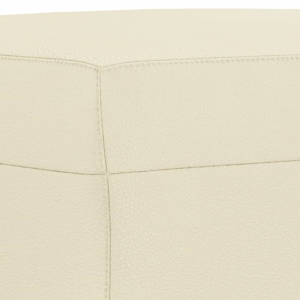 Set di Divani 3 pz con Cuscini Crema in Similpelle