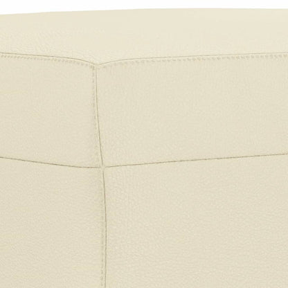 Set di Divani 3 pz con Cuscini Crema in Similpelle