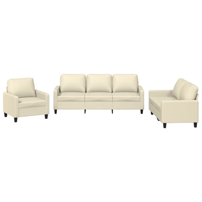 Set di Divani 3 pz con Cuscini crema in Similpelle | homemem39